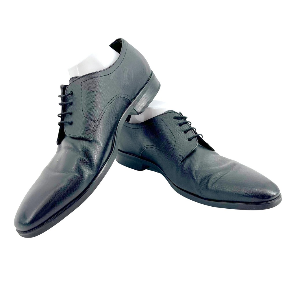 To Boot New York Derby Shoes Men 12 Black Textured Leather Italy Adam Derrick